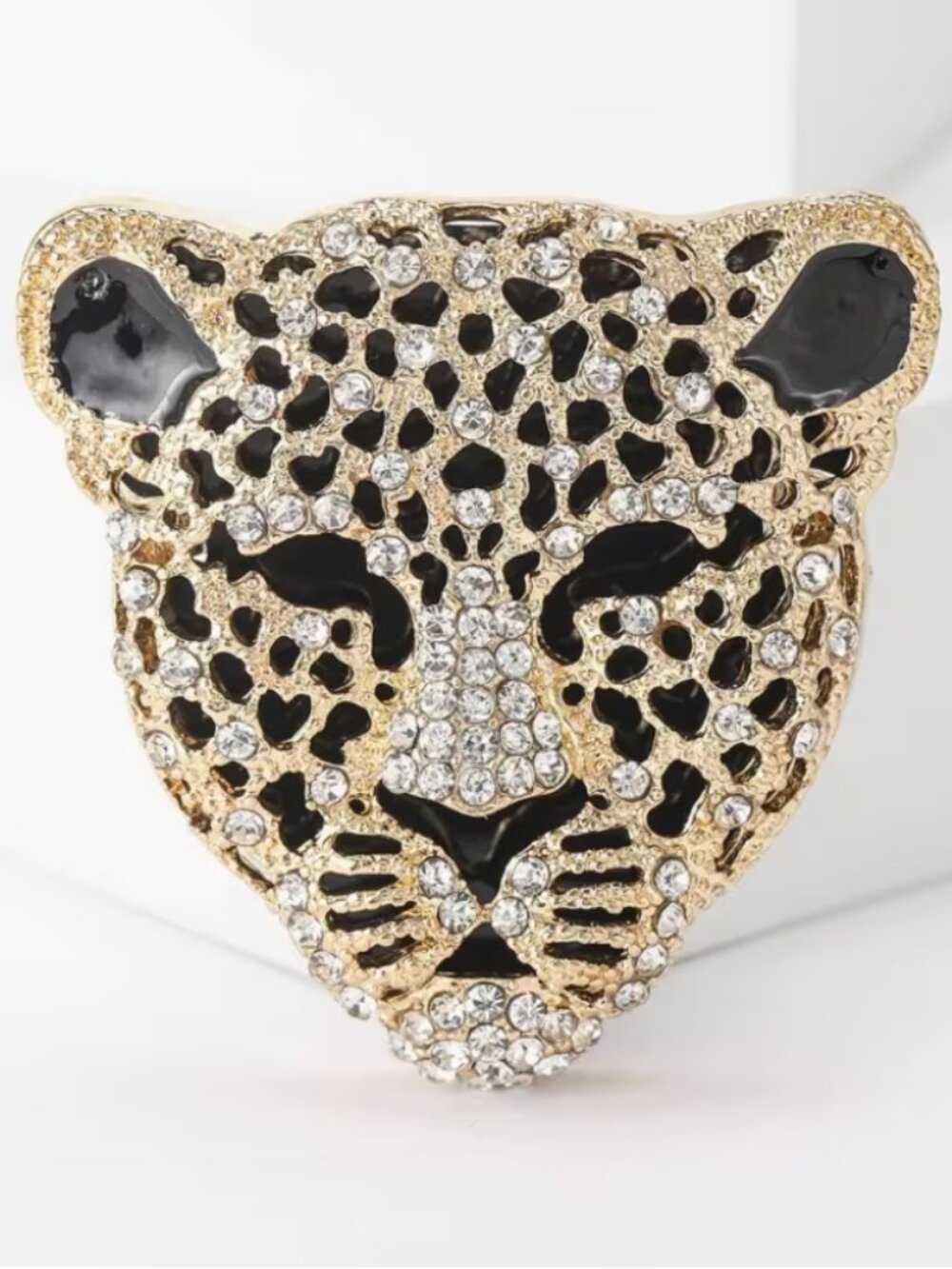 BOUTIQUE LEOPARD RHINESTONE BROOCH